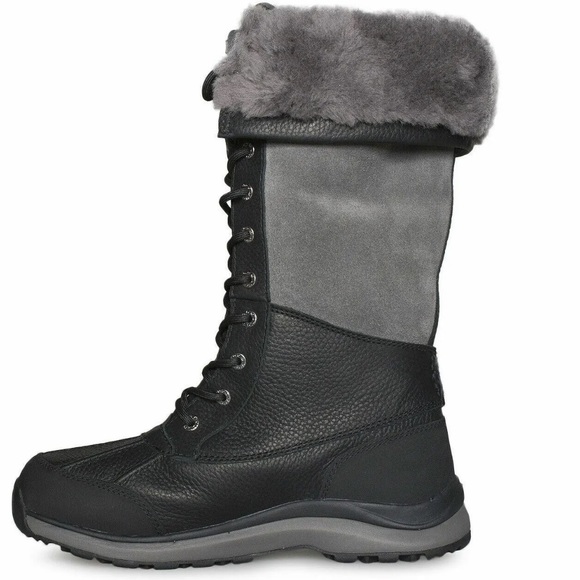 UGG ADIRONDACK III TALL BLACK GRAY WATERPROOF WOMENS SIZE 6 AUTHENTIC BOOTS - Picture 2 of 16